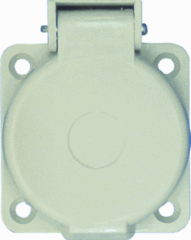 Hateha 10.112.000 - paneel contactdoos idj16 randaarde klapdeksel grijs 50x50mm