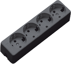Kaiser Martin 541ZL/15W/SW - 541ZL/15/SW tafelcontactdoos 4-voudig randaarde + 1,5mtr snoer zwart