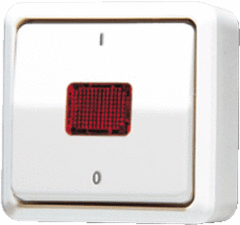 Jung 602KOAWW - 602 KOAWW - schakelaar 2pol controle alpine wit opbouw