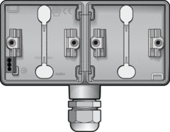 Niko 700-84851 - waterdichte onderbak 2-voudig horizontaal 1xm20 hydro