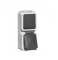 Peha 00307521 - combinatie wcd + randaarde serie schakelaar 6665wab (complete behuizing)