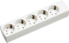 Kaiser Martin 1065/KWS - tafelcontactdoos 1065kws 5- voudig randaarde 45graden wit