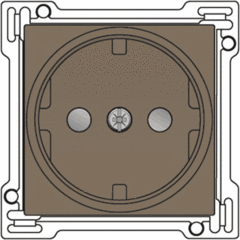 Niko 123-66901 - inzetplaat wcd 1-voudig randaarde kinderbeveiliging brons (let op onderstuk apart bestellen)