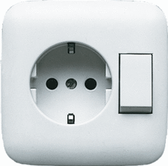 Busch Jaeger 2CKA001611A0169 - wcd randaarde wissel 4310/6euj-214 combinatie alpin wit