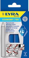 LYRA 4850051 - aftekenkrijt 795051 blauw doos 12 stuks