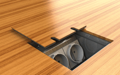 OCS 77.77.021 - vloercontactdoos 2x wcd randaarde deksel in parket kleur aan te passen