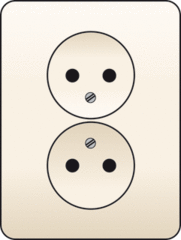 Niko 100-67410 - wcd 2-polig 2-voudig zonder randaarde creme