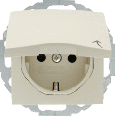 Berker 47448982 - wcd randaarde + klapdeksel creme wit glans s1