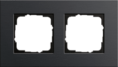 Gira 0212126 - afdekraam 2-voudig aluminium / zwart esprit