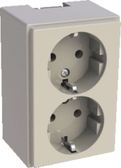 Attema AT5580 - 5580 - 2-voudig contactdoos zc25 creme