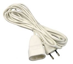 Euro verlengsnoer 5mtr wit + stekker + contrastekker
