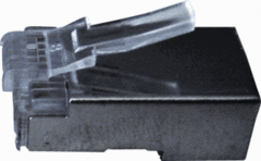 Radiall R280MOD8U8 - Plug modulaire connector plug (steker) STP cat6 doos 25 stuks metaal (ronde kabel soepele kern)