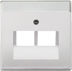 Busch Jaeger 2CKA001710A3764 - inzetplaat 2x modulair jack 1803-02-866 pure stainless steel