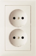 Berker 6167548982 - wcd 2-voudig 2-polig + afdekplaat creme wit glanzend s1