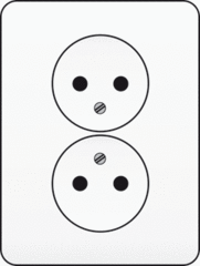 Niko 101-67410 - wandcontactdoos zonder randaarde 2-voudig wit