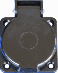 Hateha 10.112.002 - paneel contactdoos idj16 randaarde klapdeksel zwart 50x50mm