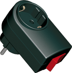 Kaiser Martin 411/SW - 411 SW - tussencontactdoos randaarde schakelaar 16a zwart 411/sw