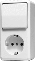 Jung 676AWW - 676 AWW - combinatie wcd randaarde wissel alpine wit opbouw