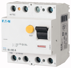 Eaton 274049 - aardlekschakelaar 4-polig 40-amp. 30ma (pfim-40/4/003-a)