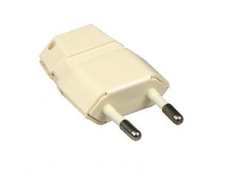 Euro stekker wit 2-polig zonder randaarde schroef