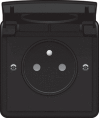 Niko 761-36600 - waterdichte wcd 1-voudig randaarde penaarde hydro zwart (bodemdeel apart bestellen)