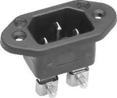 Kaiser Martin 777/SW - toestelcontactdoos c14 male schroef 70c zwart