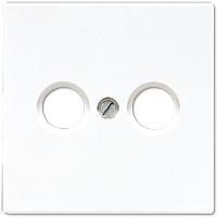 Jung LS990TVWW - ls 990 tvww - inzetplaat 2xcoax alpin wit ls990