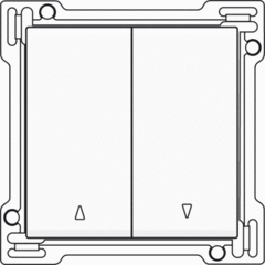 Niko 101-65914 - druktoets jaloezie 'pijl' wit
