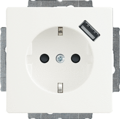 Busch Jaeger 2CKA002011A6161 - wcd randaarde kinderbeveiliging + usb 84 solo wit