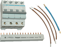 Hager VKS05SK - uitbreidingsset krachtgroep 16a b-kar. vks05sd + strip