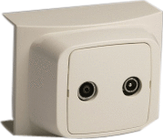 Attema AT9204 - 9204 - radio tv-antenne-aansluitpunt creme