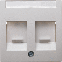 Berker 11818989 - afdekplaat data + tekstvenster met stofluikjes polar wit s1