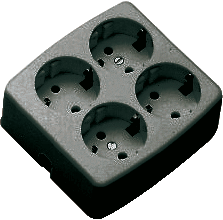 Kaiser Martin 536ZL/15W/SW - 536ZL/15/SW - tafelcontactdoos 4-voudig randaarde + 1.5mtr snoer zwart