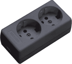 Kaiser Martin 1020/SW - tafelcontactdoos 1020s 2-voudig randaarde zwart