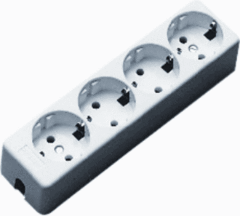 Kaiser Martin 541/KWS - tafelcontactdoos 4-voudig randaarde langwerpig wit