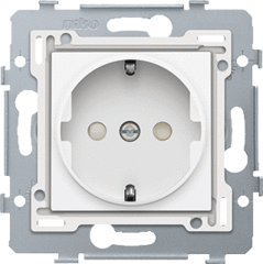 Niko 111-66915 - wcd randaarde 1-voudig kinderbeveiliging glanzend wit