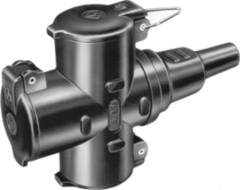 Kalthoff 353000 - 3-weg koppelstekker 353-gu volrubber randaarde ip44 zwart