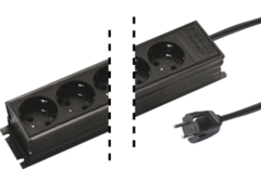 Kaiser Martin 1102ZL4SW15 - tafelcontactdoos 45" 4-voudig randaarde zwart