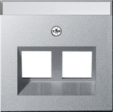 Gira 264026 - inzetplaat 2 x modulair jack 30gr naamkader aluminium 55