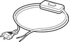 Hk Electric 517300060 - eurosnoer + schakelaar 2x0.75mm2 wit 2mtr