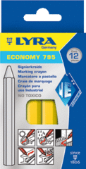 LYRA 4850007 - aftekenkrijt 795007 geel doos 12 stuks
