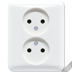 1889701 Jung cd5010kiww 2voudig zonder randaarde met kinderbeveiliging alpin wit