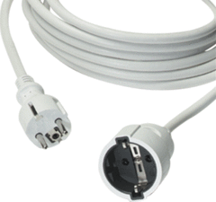 Hk Electric 523300303 - verlengsnoer h05vv 3x1,5mm2 wit 3mtr