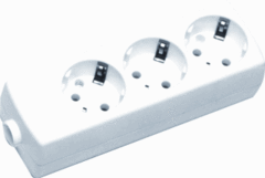 Kaiser Martin 1047/KWS - tafelcontactdoos 3-voudig randaarde 45g wit