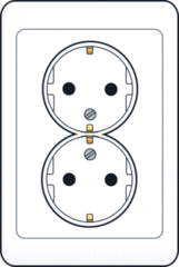 Niko 101-67835 - wcd 2-voudig randaarde compact kinder beveiliging wit