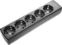 Kaiser Martin 1065/SW - tafelcontactdoos 1065sw 5-voudig randaarde 45graden zwart