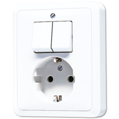 Jung 5575EUWW - combinatie schakelaar serie / wcd randaarde alpin