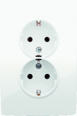 Niko 111-67835 - WCD 2-voudig randaarde COMPACT kinder beveiliging glanzend Wit