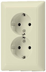 Jung AS5015 - wcd 2-voudig randaarde voor compact doos 1-1/2doos wit as500 creme wit