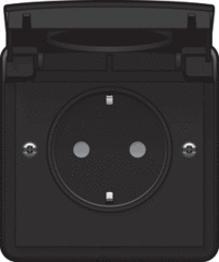 Niko 761-36800 - waterdichte wcd 1-voudig randaarde schroef hydro zwart (bodemdeel apart bestellen)